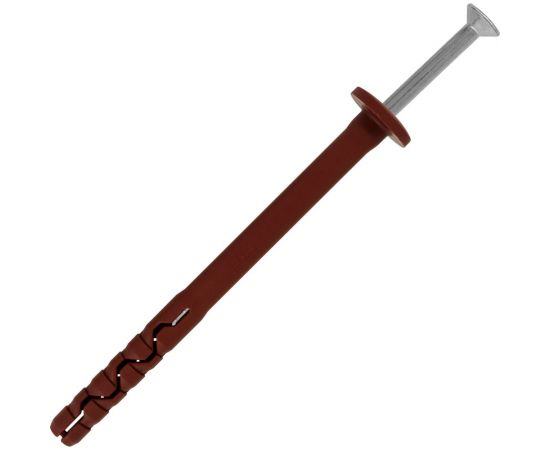 Усиленный нейлоновый дюбель-гвоздь ЕВРОПАРТНЕР multi pro f, грибовидный борт, 8x100 мм, 10 шт. B7 0023 