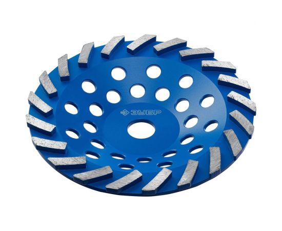 Сегментная алмазная чашка ЗУБР Профессионал Турбо 180 мм 33370-180_z01 