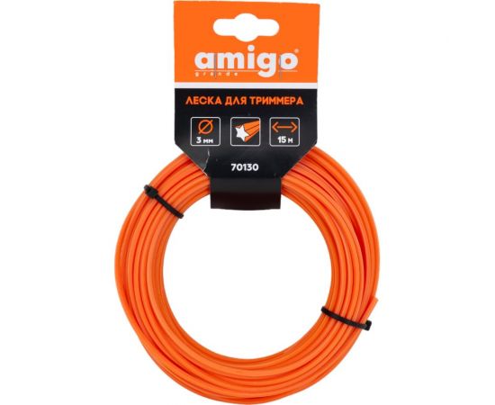 Леска для триммера 3 мм, звезда, 15 м AMIGO 70130 