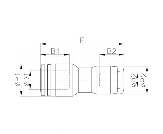Фитинг прямой переходной пластиковый 12 мм на 8 мм CDC Pneumatics PG 1208N – изображение 2