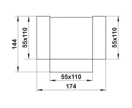 Тройник для плоских воздуховодов (90 град., 55х110 мм) ORE 4607122242392 – изображение 2