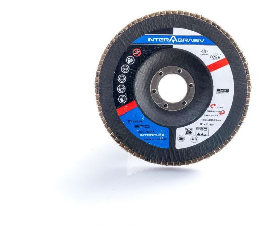 Конический лепестковый круг ZC721X STD 125x22 мм, цирконий, Р80 Interflex 1003803041 – изображение 3