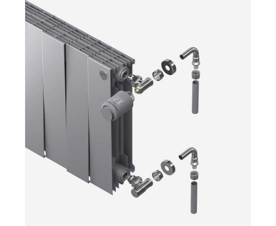 Термостатический набор для радиатора ROYAL THERMO Design Pro осевой, хром, 15 мм НС-1458114 – изображение 2