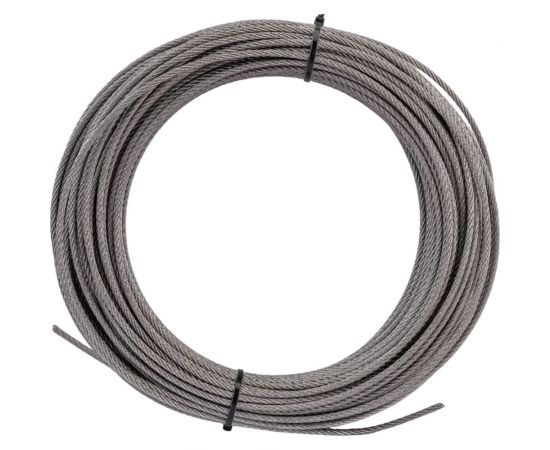 Нержавеющий трос KREPFIELD 4 мм, сталь А2, плетение 7x7, средней мягкости, 50 м 8379А2ТРОС4ММ-50 – изображение 3