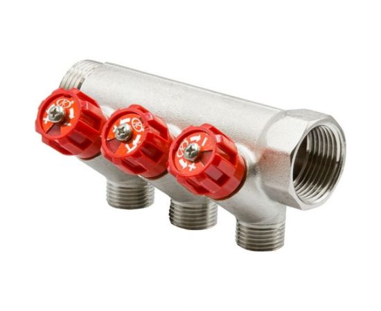 Коллектор VRT 1""x1/2"", с регулировочными вентилями, 3 выхода 524074 – изображение 5