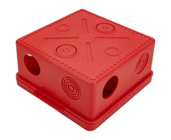 Распаечная коробка для открытой проводки Урал ПАК красная 100х100х50мм с гермовводами, негорючая (НГ) КО-53013100-018-i – изображение 5