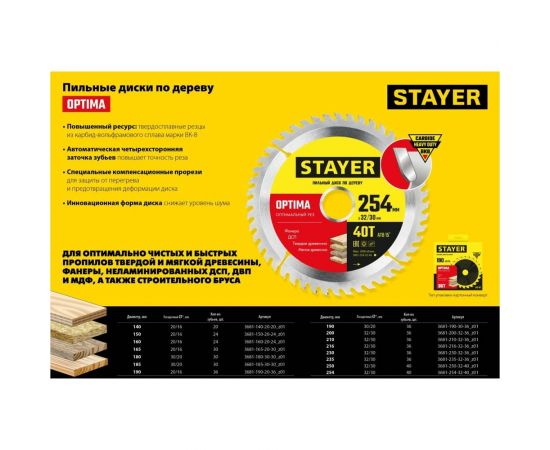 Диск пильный по дереву STAYER Optima 235x32/30 мм, 36Т 3681-235-32-36_z01 – изображение 5
