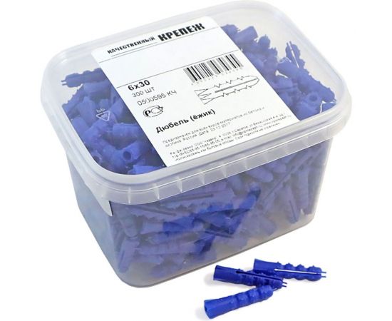 Дюбель п/проп ёжик Качественный КРЕПЕЖ 6х30 300 шт 0500595 КЧ – изображение 5