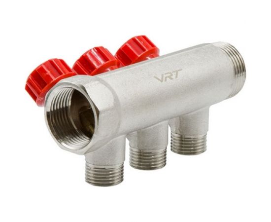 Коллектор VRT 1""x1/2"", с регулировочными вентилями, 3 выхода 524074 – изображение 3