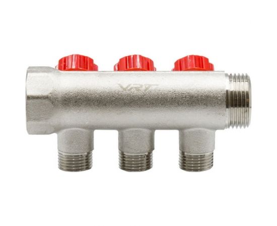 Коллектор VRT 1""x1/2"", с регулировочными вентилями, 3 выхода 524074 – изображение 2
