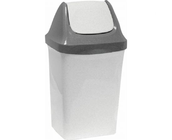 Ведро-контейнер для мусора IDEA Свинг 15 л, с крышкой (качающейся), 47x27x23 см, серое, М 2462 602548 