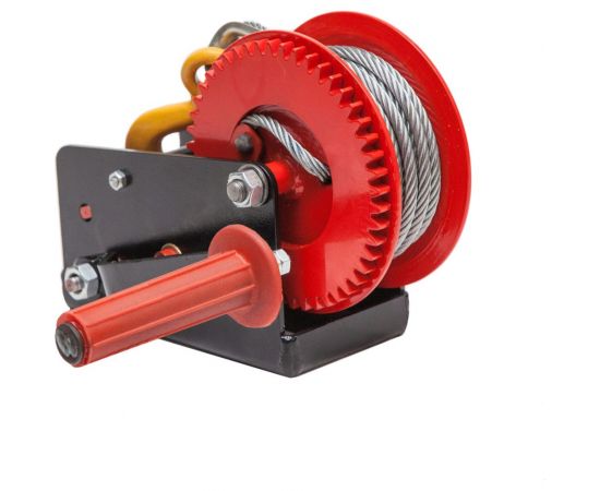 Ручная малая лебедка ЦМК ЛРМ-1,5(500) барабанная, трос 6.2 мм х 10 м L0022 