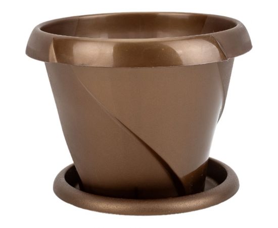 Кашпо Martika Флориана с поддонником, 0.7 л, диам. 135 мм, золотое С384ЗОЛ 