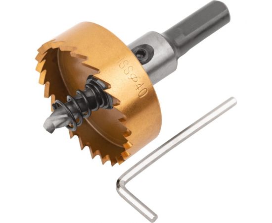 Коронка кольцевая по металлу 40 мм, HSS сталь, титановое покрытие FIT 36872 