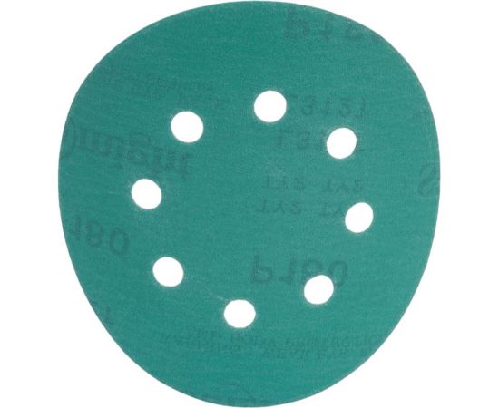 Круг шлифовальный FILM L312T (5 шт; 125 мм; на липучке; 8 отв; зелёный; P180) SUNMIGHT 53210R – изображение 4