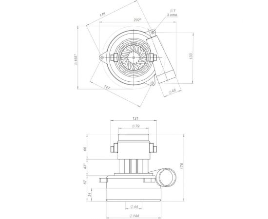 Турбина для пылесоса с патрубком Дастпром XWF9538-1500 – изображение 2