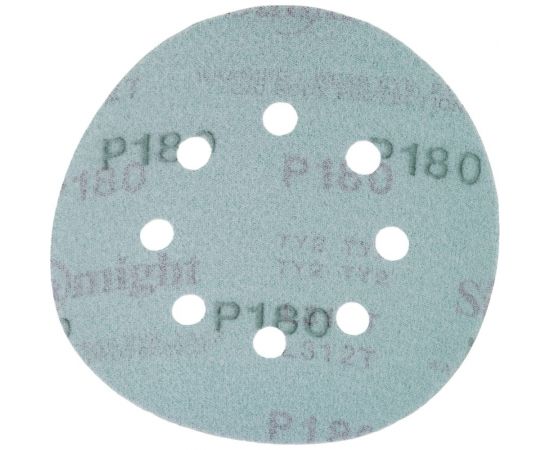 Круг шлифовальный FILM L312T (5 шт; 125 мм; на липучке; 8 отв; зелёный; P180) SUNMIGHT 53210R – изображение 3