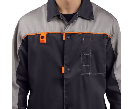 Мужской халат ТЕХНОСЭЙФ ДОН ЭК, темно-серый/серый/оранжевый, р.104-108/182-188 4687203159757 – изображение 7