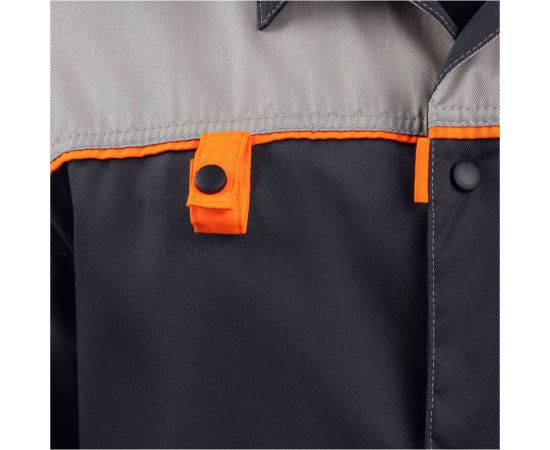 Мужской халат ТЕХНОСЭЙФ ДОН ЭК, темно-серый/серый/оранжевый, р.104-108/182-188 4687203159757 – изображение 6