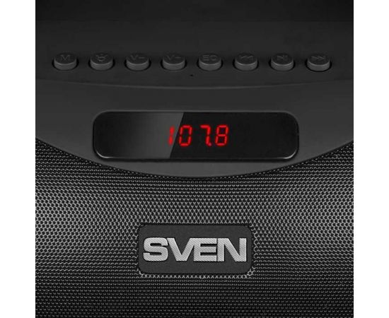 Портативная колонка SVEN АС PS-425 черная, 12 Вт, Bluetooth, FM, USB, microSD, LED-дисплей, 1500 мА*ч SV-019624 – изображение 4