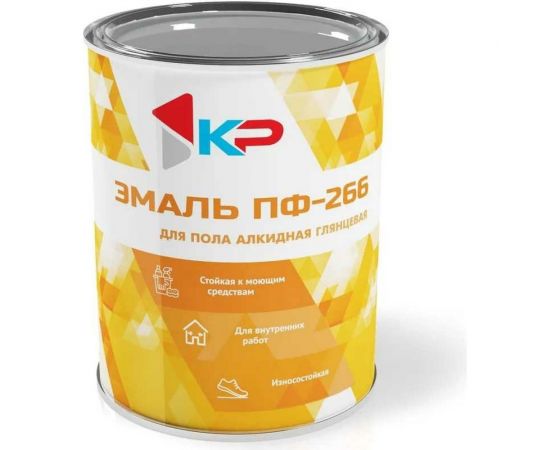 Краска для пола КР ПФ-266 желто-коричневая 0,9 кг 4610044290877 
