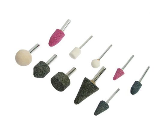 Набор шарошек абразивных (10 шт; хвостовик 3 и 6 мм) ТУНДРА 1935901 