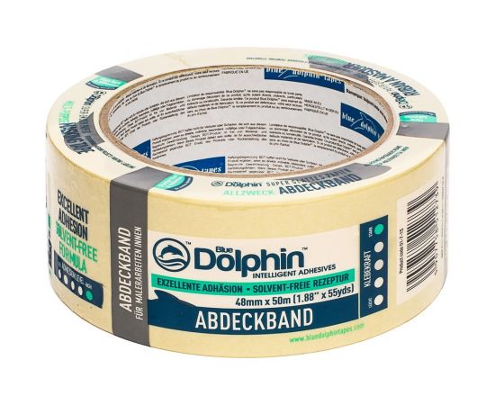 Малярная лента Blue Dolphin Masking Tape сильная адгезия, ровный край, 48мм х 50м 01-7-15 ST627 