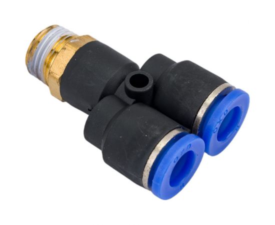 Фитинг цанговый Y-образный трубка 8 мм, внешняя резьба 1/4"" Pegas pneumatic 5704 