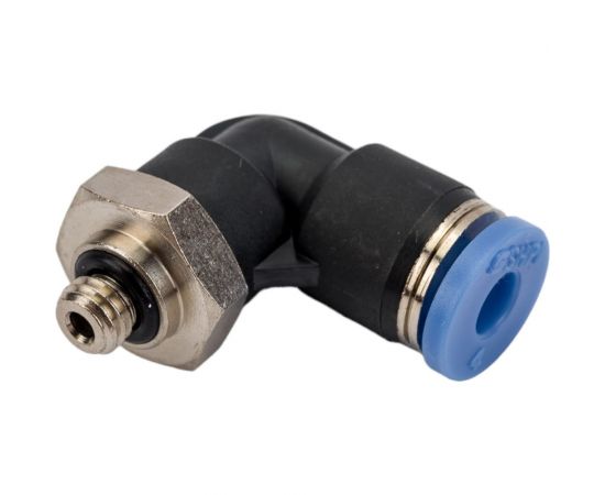 Фитинг цанговый угловой с наружной резьбой M5x0.8 мм для трубки диаметром 4 мм SHPI PL 04-M5 