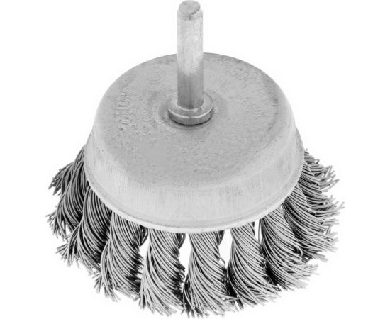 Щетка чашка металлическая со шпилькой (65 мм; крученая проволока) для дрели ТУНДРА 1032354 