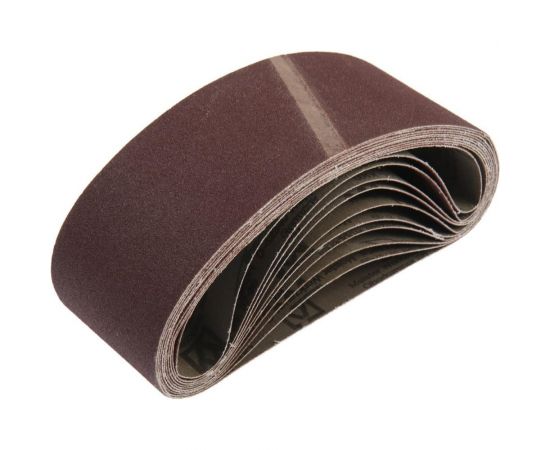 Лента абразивная бесконечная на тканевой основе (10 шт; 75х457 мм; Р100) ТУНДРА 1300821 
