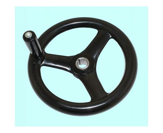 Маховик TLX 160x16x38x5мм DxdxHxb с 3-мя спицами, бакелит с ручкой 65919 