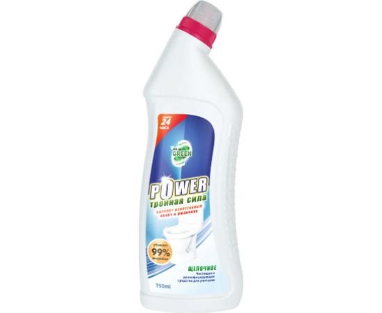 Средство для унитазов MR.GREEN POWER тройная сила, щелочное, 750 мл ПНД 70622 