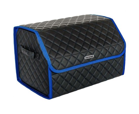 Сумка-органайзер в багажник Vicecar синяя нить/темно-синий кант, логотип HONDA VC733_темносиний 