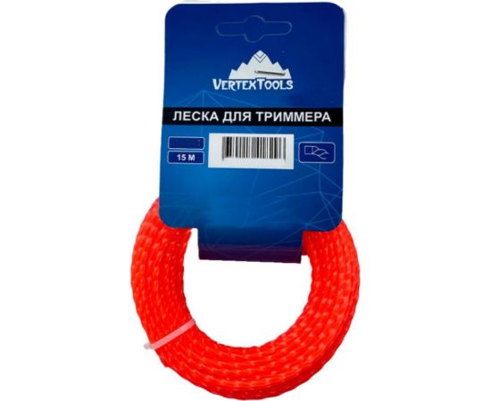 Леска (3 мм; 15 м; витой квадрат) для триммера vertextools YK-777-3-15 