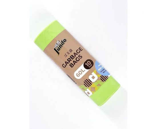 Мешки для мусора без завязок Garbage bags салатовые, 60 литров, 10 шт Jundo 4640050731125 – изображение 4