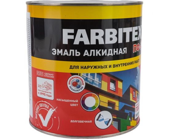 Алкидная эмаль FARBITEX ПФ-115 (желтый; 2.7 кг) 4300001606 – изображение 5