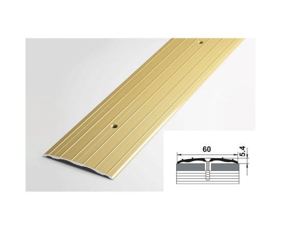 Порог прямой алюминиевый (60 мм; 0.9 м; анодированный; золото) Лука 00000002803 – изображение 2