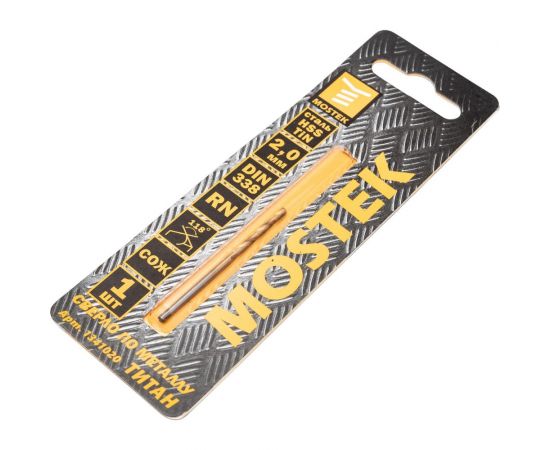 Сверло по металлу HSS-TiN 2х24х49 мм MosTek 1341020 – изображение 3