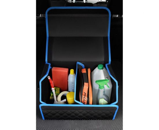 Сумка-органайзер в багажник Vicecar синяя нить/темно-синий кант, логотип HONDA VC733_темносиний – изображение 4