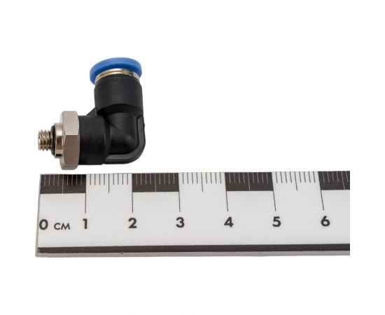 Фитинг цанговый угловой с наружной резьбой M5x0.8 мм для трубки диаметром 4 мм SHPI PL 04-M5 – изображение 2