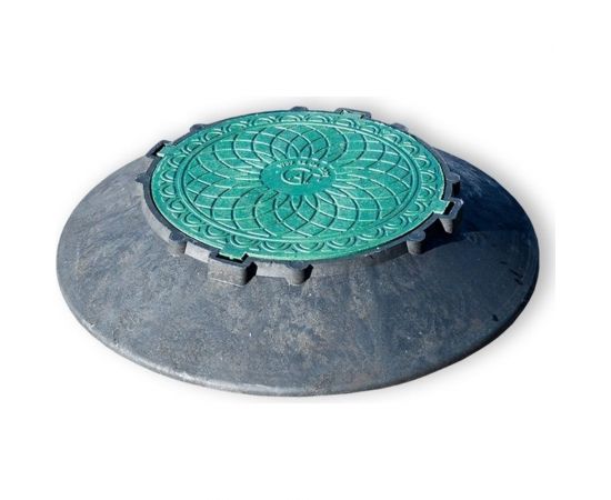 Конус колодца КПК Агросток 1070 с зеленой крышкой H=150 мм черный 50816 