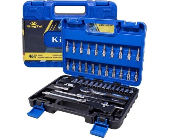Набор инструмента KINGTUL 46пр., 1/4, 6-гран., 4-14мм KT-2462-5 EURO 51109 