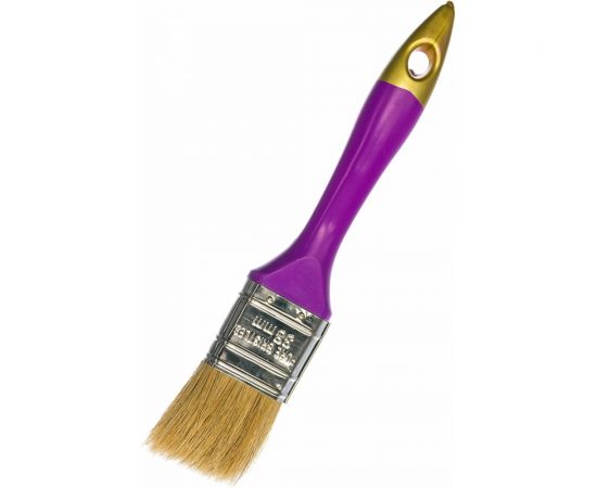 Плоская кисть с натуральной щетиной KRAFOR ПРОФИ №1.5/38мм, пластиковая ручка 005-0015 49218 