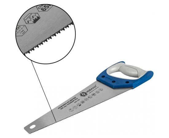 Ножовка по дереву 350 мм, шаг 2 мм/12 TPI, закаленный зуб, 3D-заточка КОБАЛЬТ 248-788 
