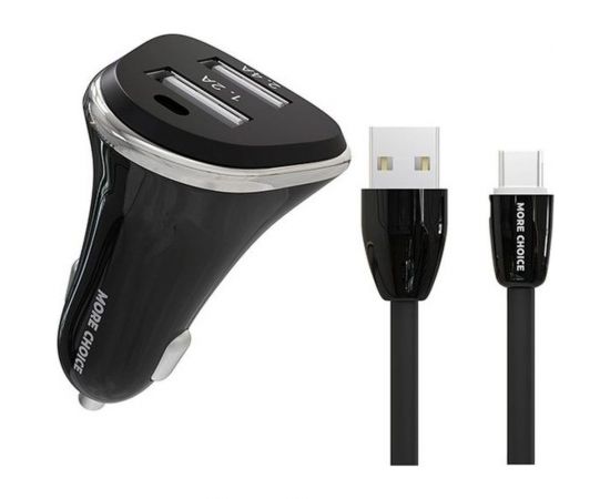 Автомобильное зарядное устройство More Choice 2USB, 2.4 A, для micro USB AC22m 