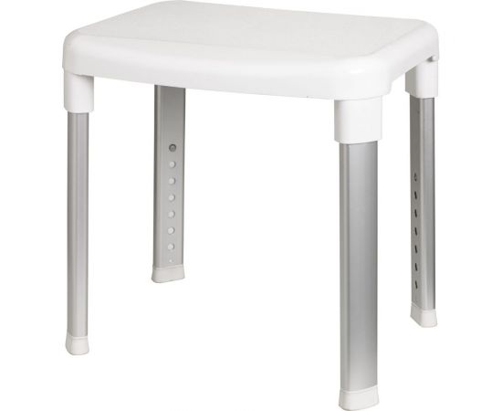 Стул для ванной PRIMANOVA 34x42 см, белый, с регулируемой высотой, 42.5-52.5 см, нагрузка -150 кг M-KV21-01 