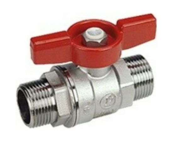 Шаровой кран Giacomini 1/2, НН, ручка-бабочка красная, хромированный R253D R253X003 