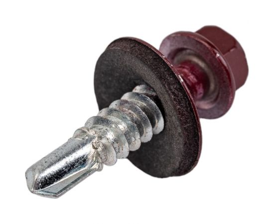 Кровельный саморез Качественный КРЕПЕЖ красное вино RAL 3005, 5.5х25 мм, 70 шт 0300137 КЧ – изображение 4