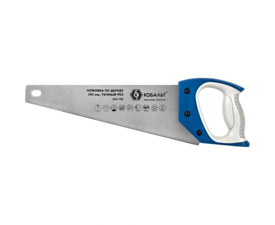Ножовка по дереву 350 мм, шаг 2 мм/12 TPI, закаленный зуб, 3D-заточка КОБАЛЬТ 248-788 – изображение 4